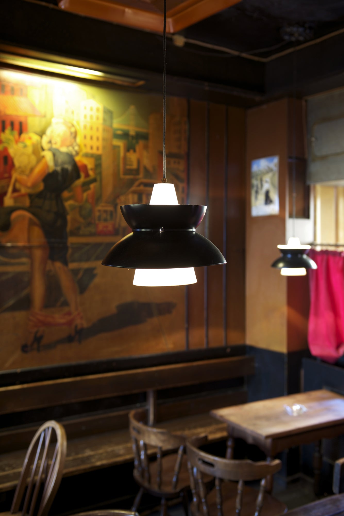 Hanglamp DOO-WOP wit met donkergrijze afwerking