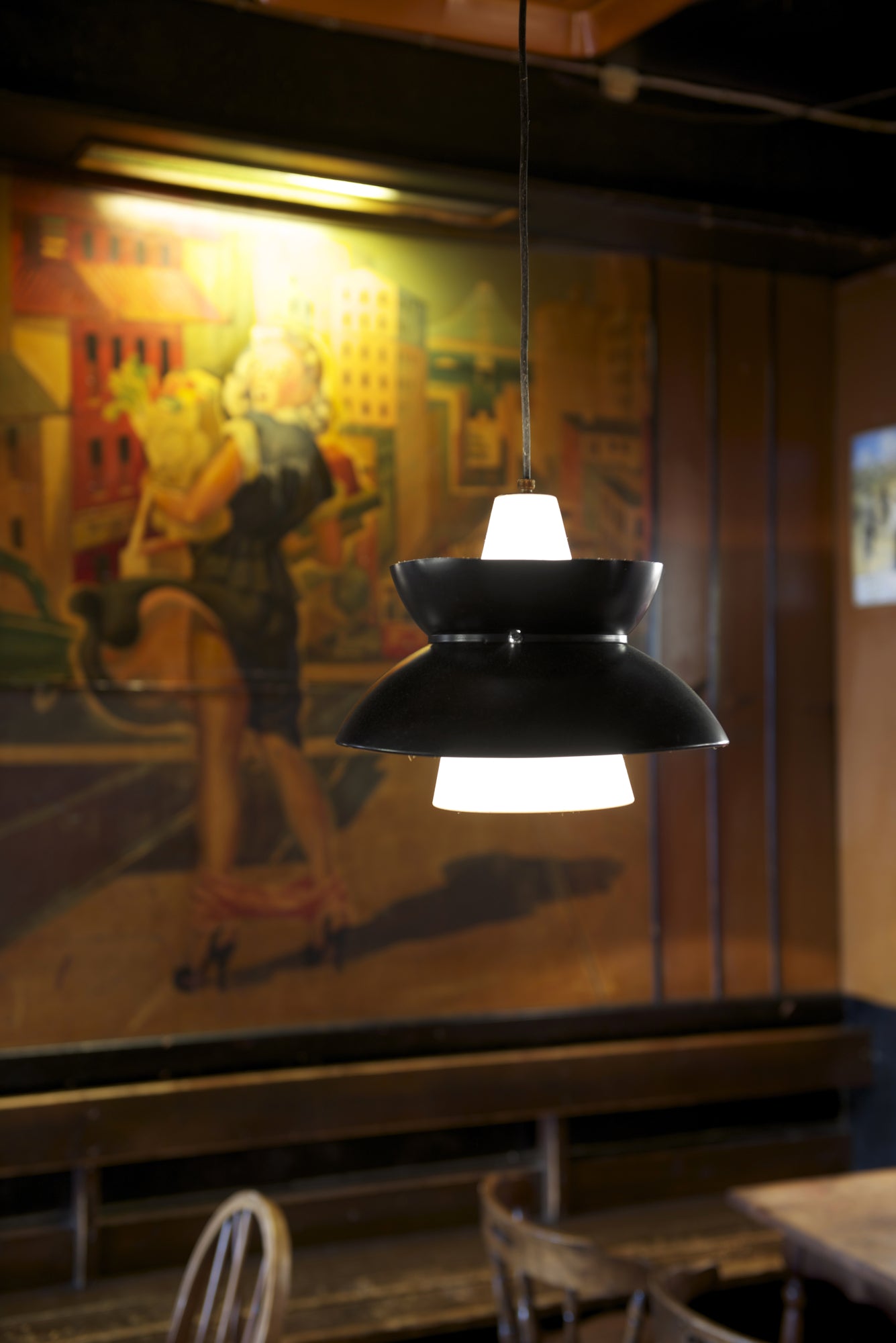 Hanglamp DOO-WOP wit met donkergrijze afwerking