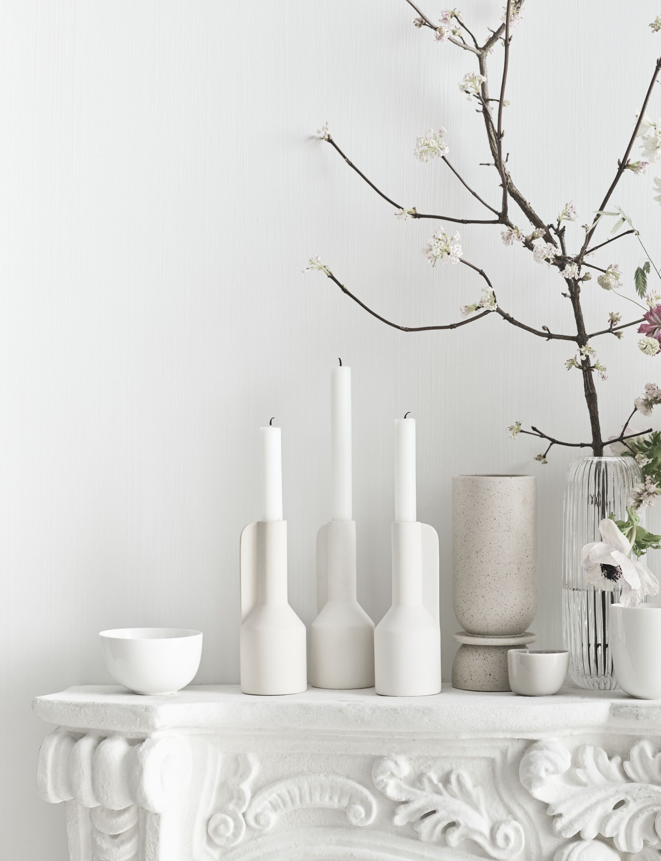 Kaarsenhouder FALDA crème