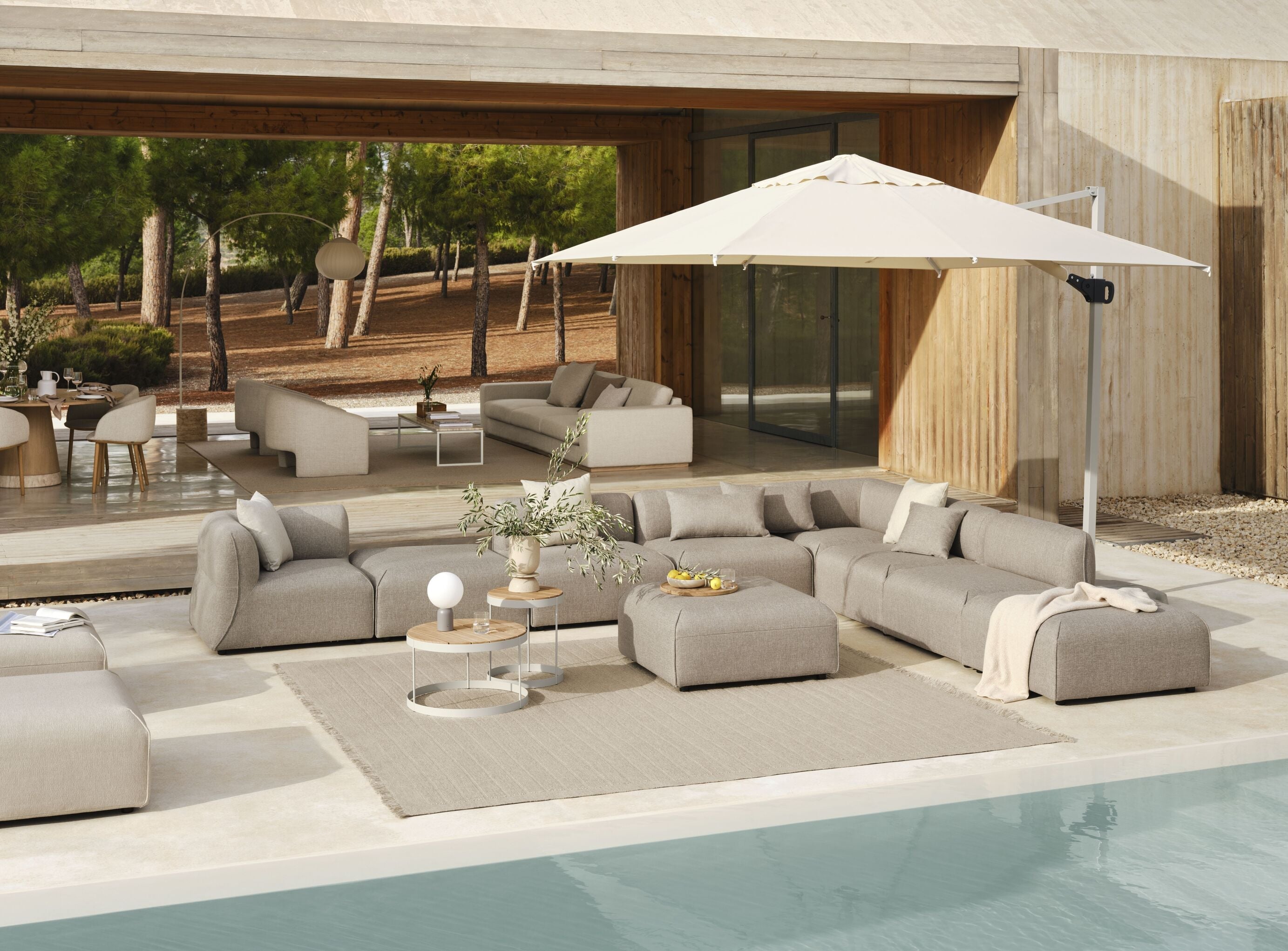 Modulaire buitenbank ARKE - rechtszijdig gestoffeerd module