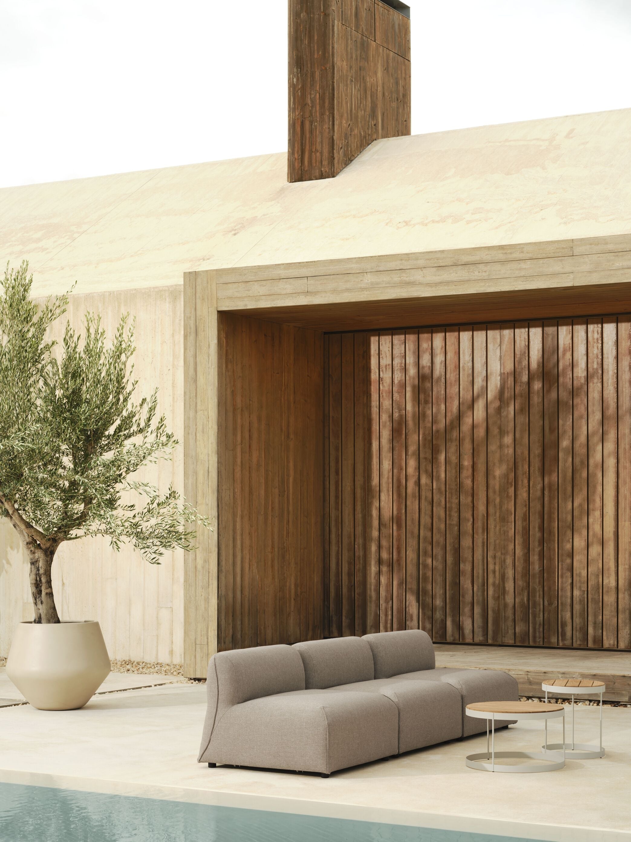 Modulaire buitenbank ARKE - rechtszijdig gestoffeerd module