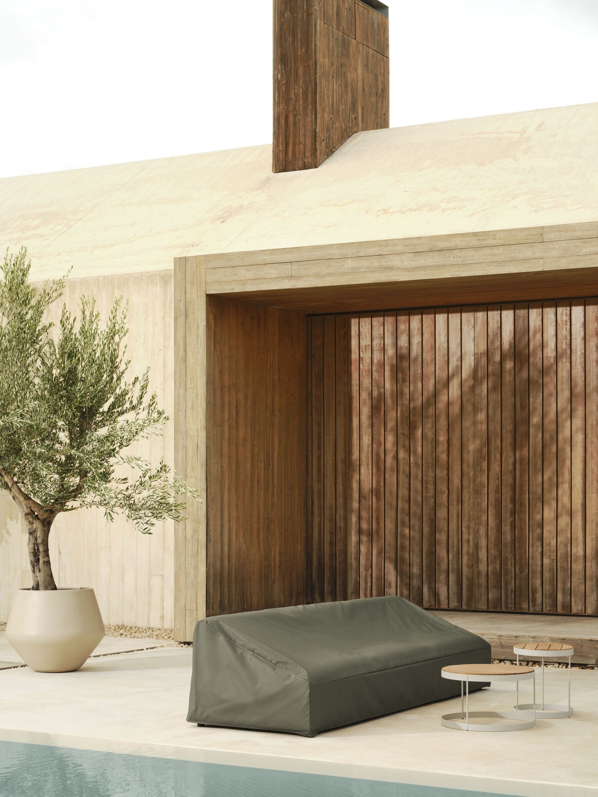 Modulaire buitenbank ARKE - links gestoffeerd module