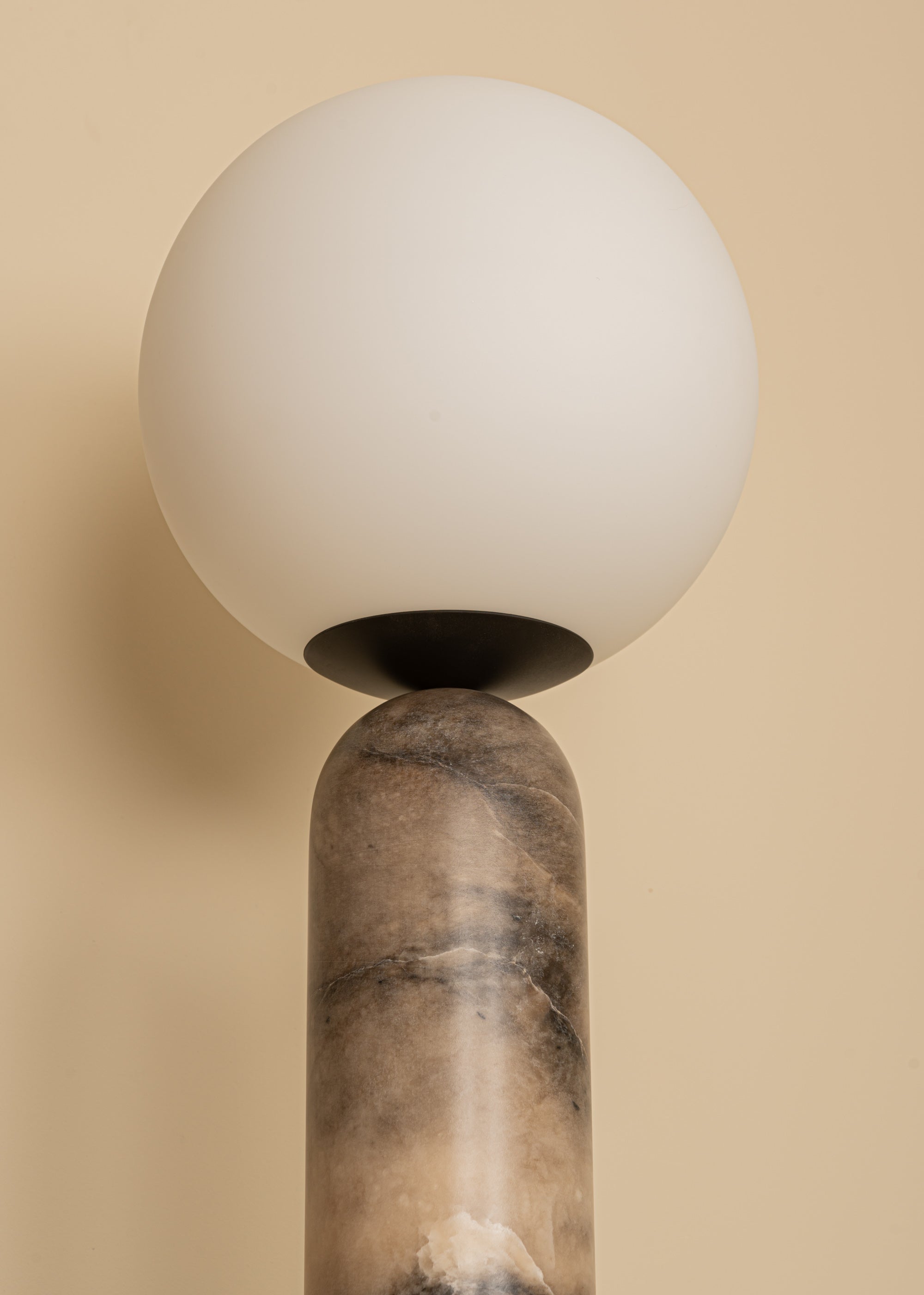 ATLAS Table Lamp Dark Beige Alabaster