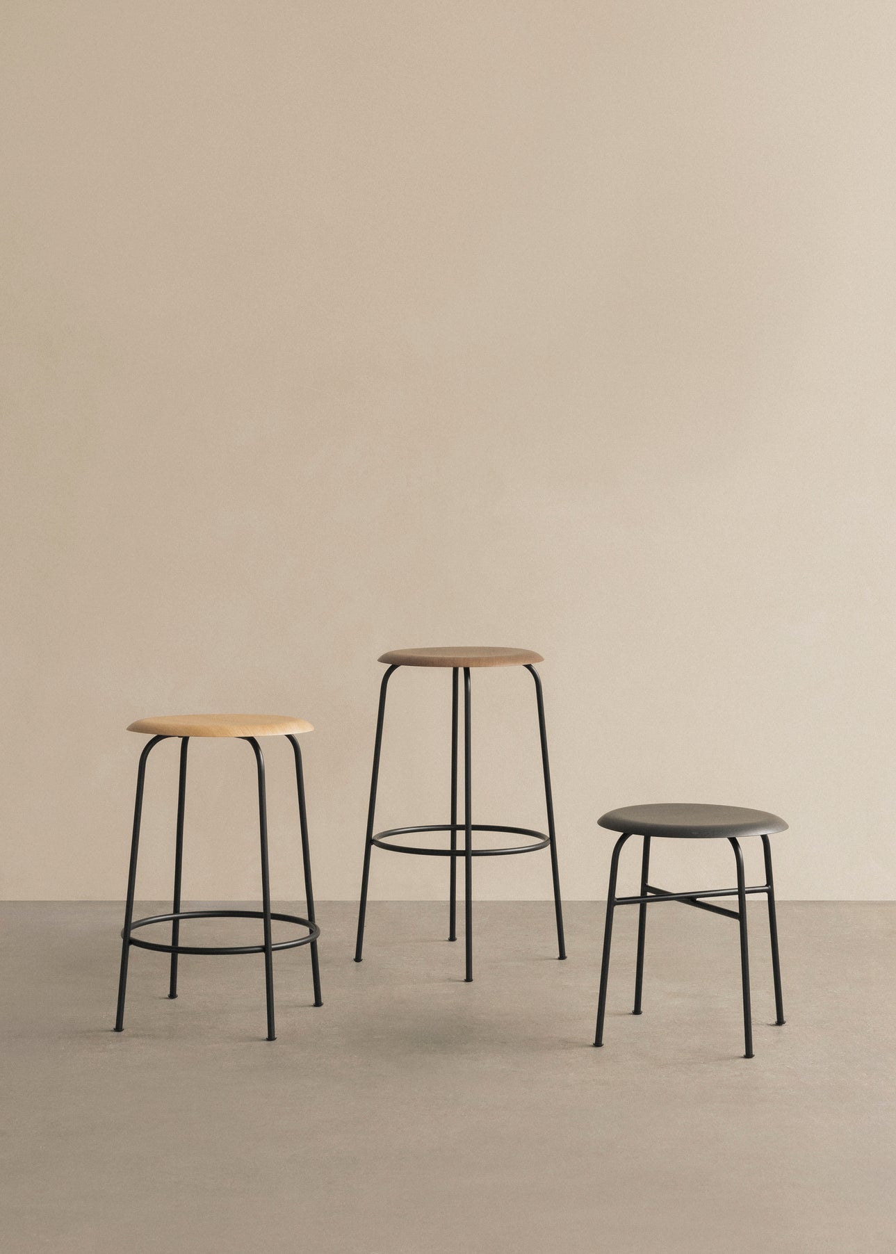 AFTEROOM stool oak veneer with a steel base