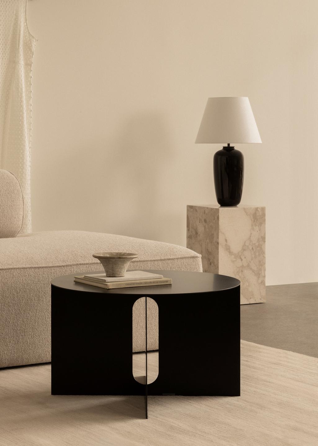 TORSO table lamp black ceramic with white shade