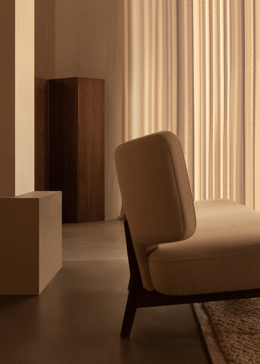 3-seater Sofa RADIOHUS beige with oak base