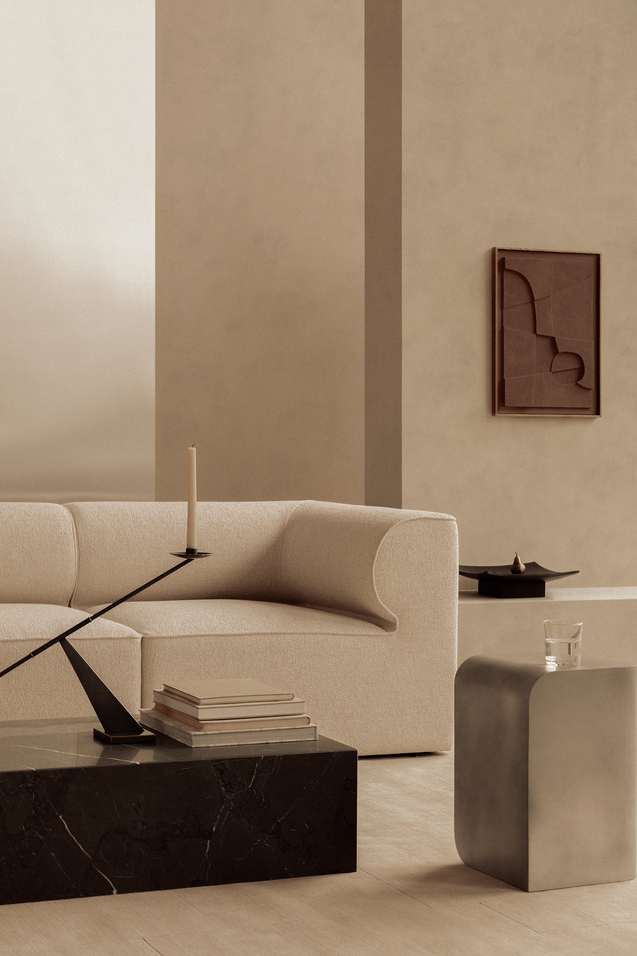 Modulsofa EAVE - rechter Eckmodul in Creme