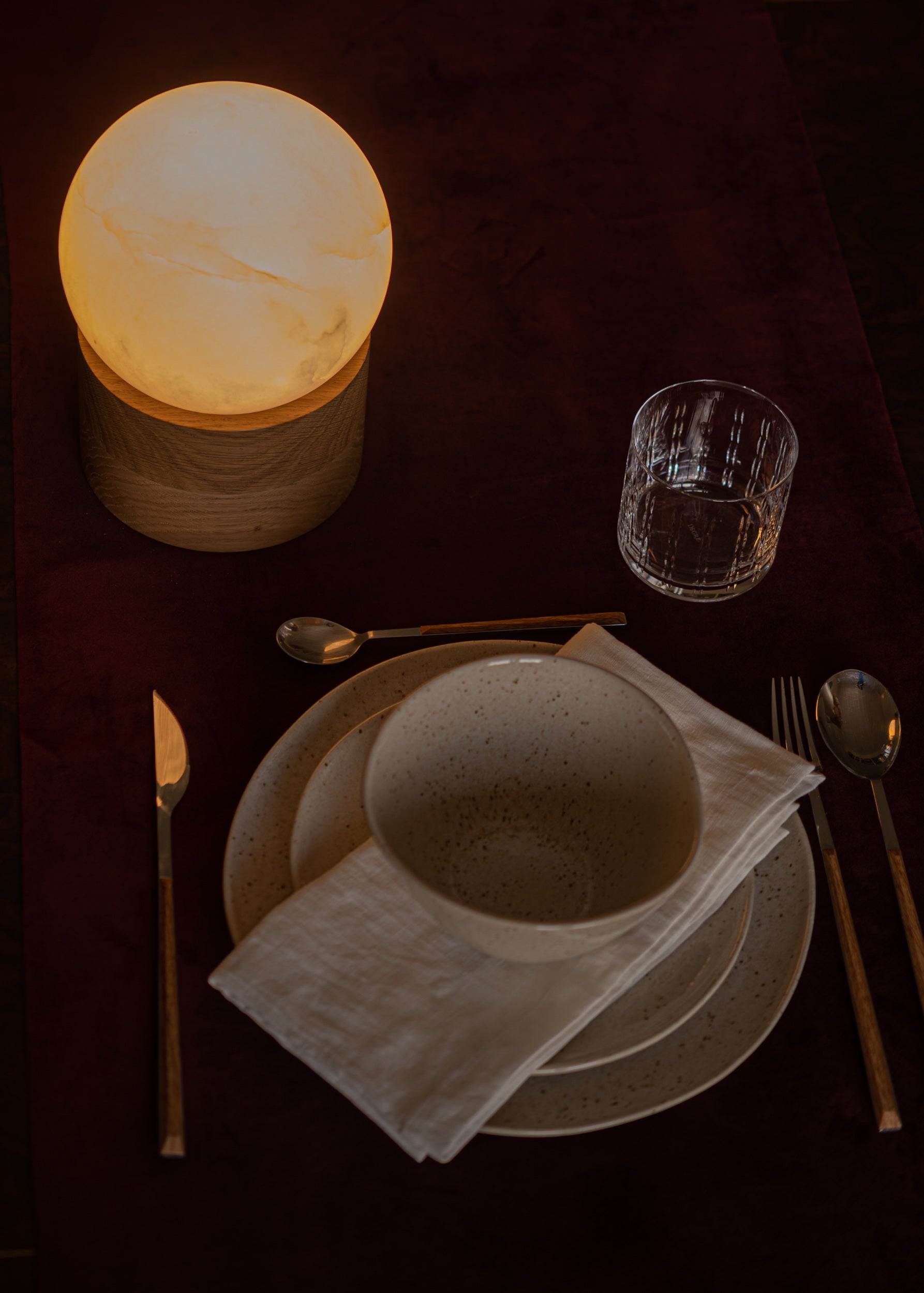 Draagbare lamp AUGURISTO witte alabaster