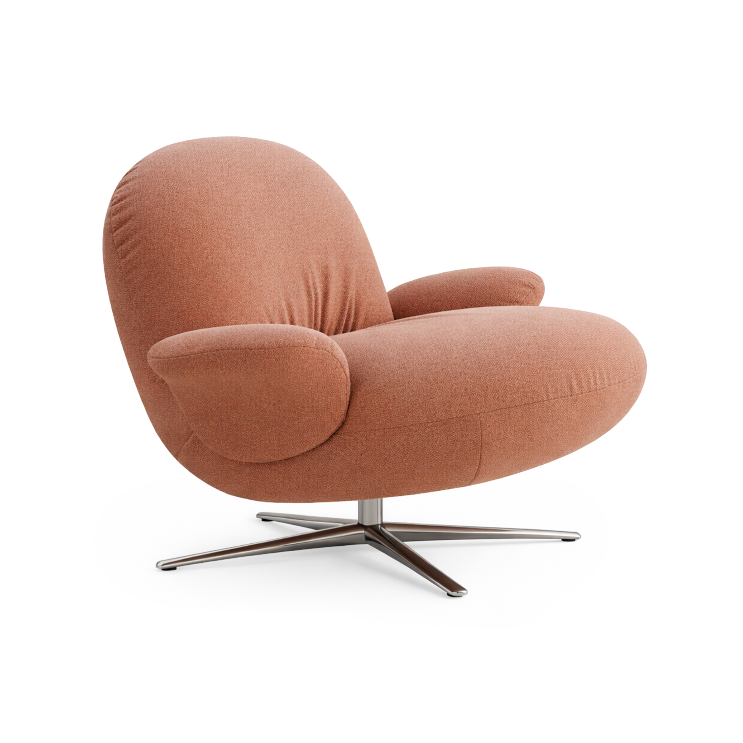 BAOZA Armchair in Rust with Aluminum Base