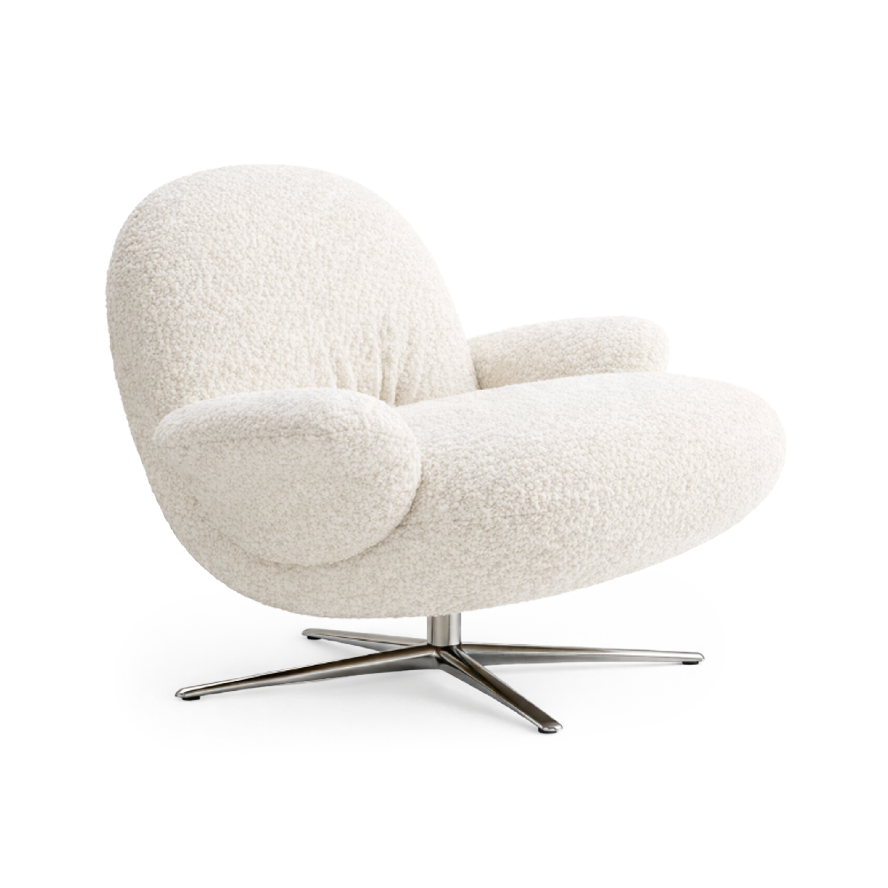 Witte BAOZA fauteuil met aluminium basis