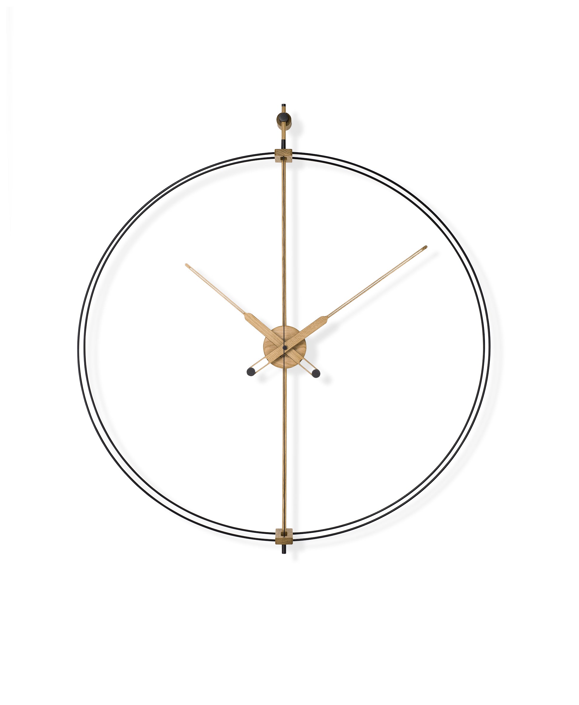 BARCELONA PREMIUM wall clock in oak wood with black