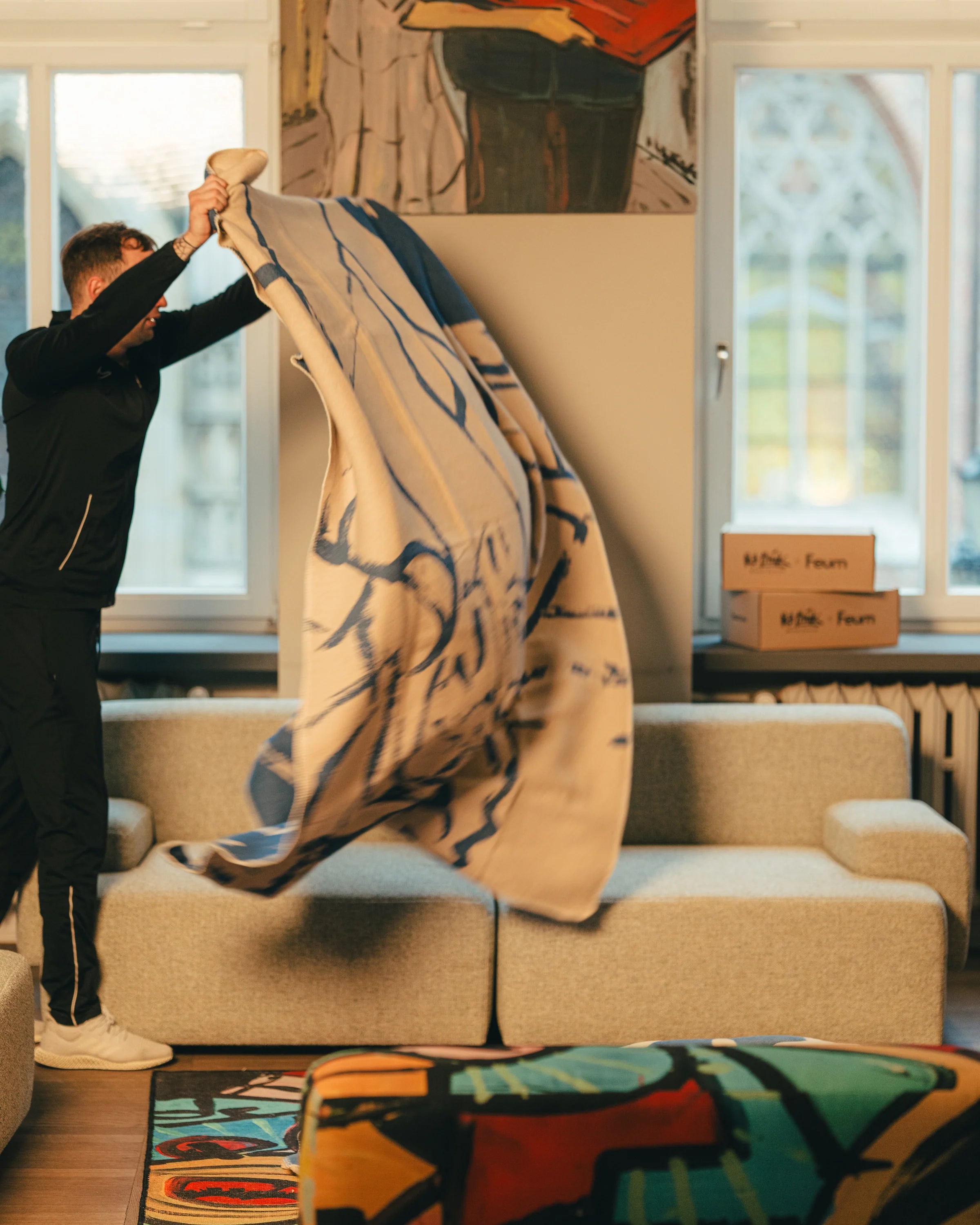 Koc M. Żytniak x Feum sandbeige und meeresblau