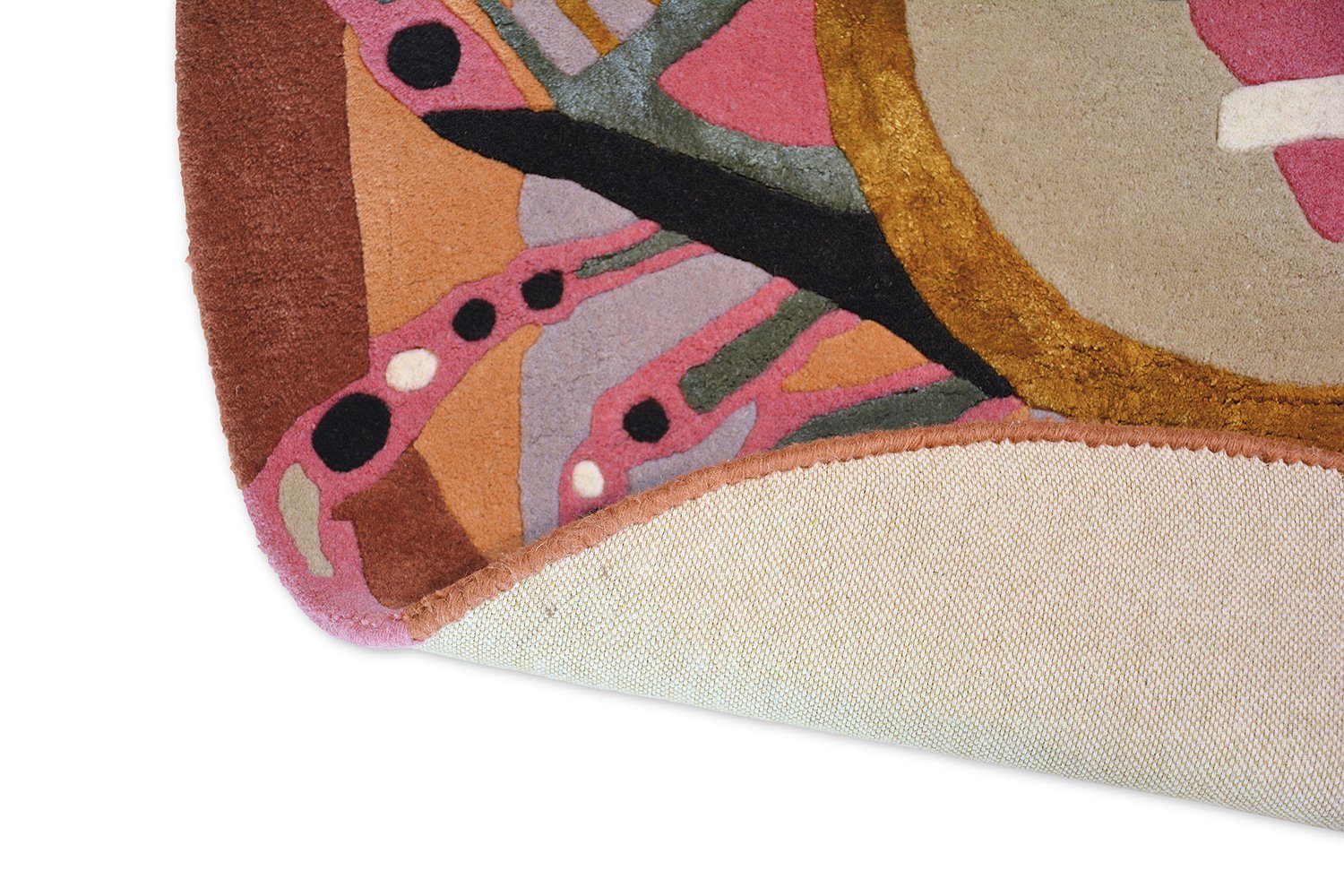 Ronde tapijt ZODIAC KREEFT bruin-roze