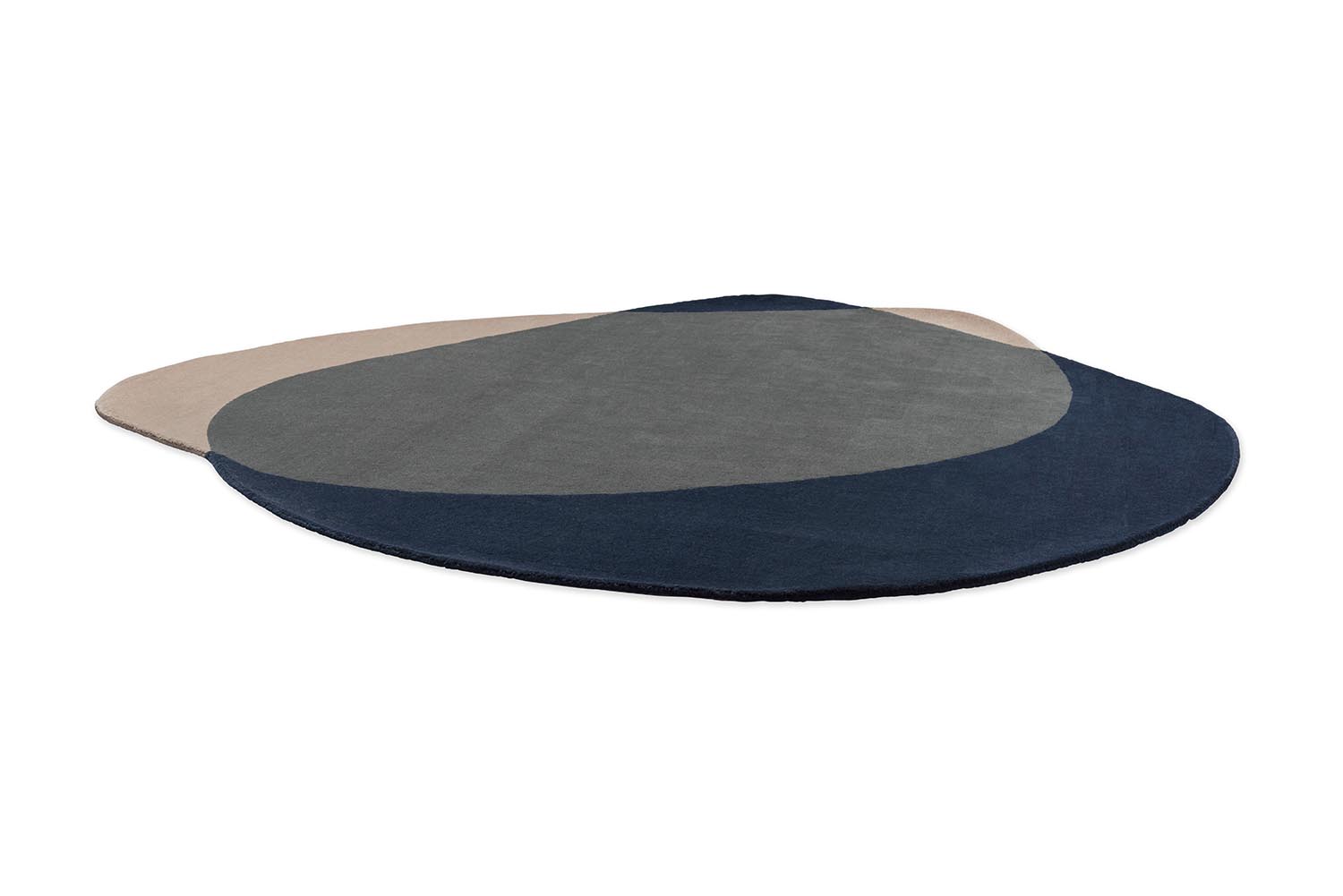 Oval rug ELEMENT ARP gray with navy blue