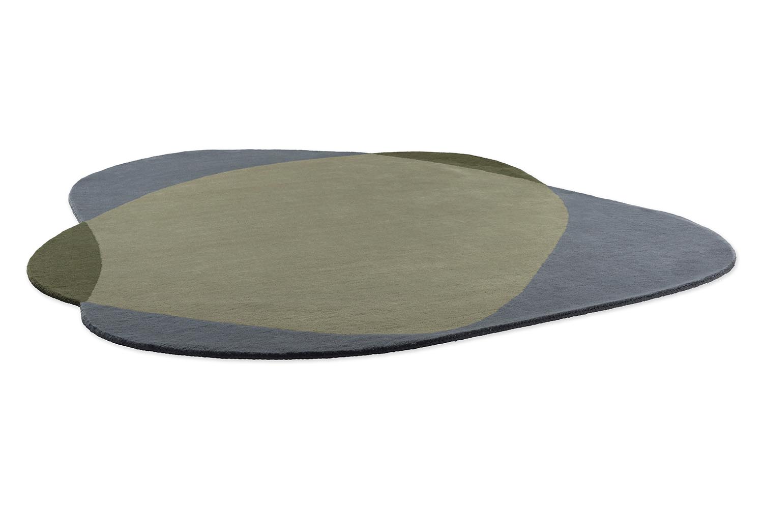 Oval rug ELEMENT CHAD green with blue