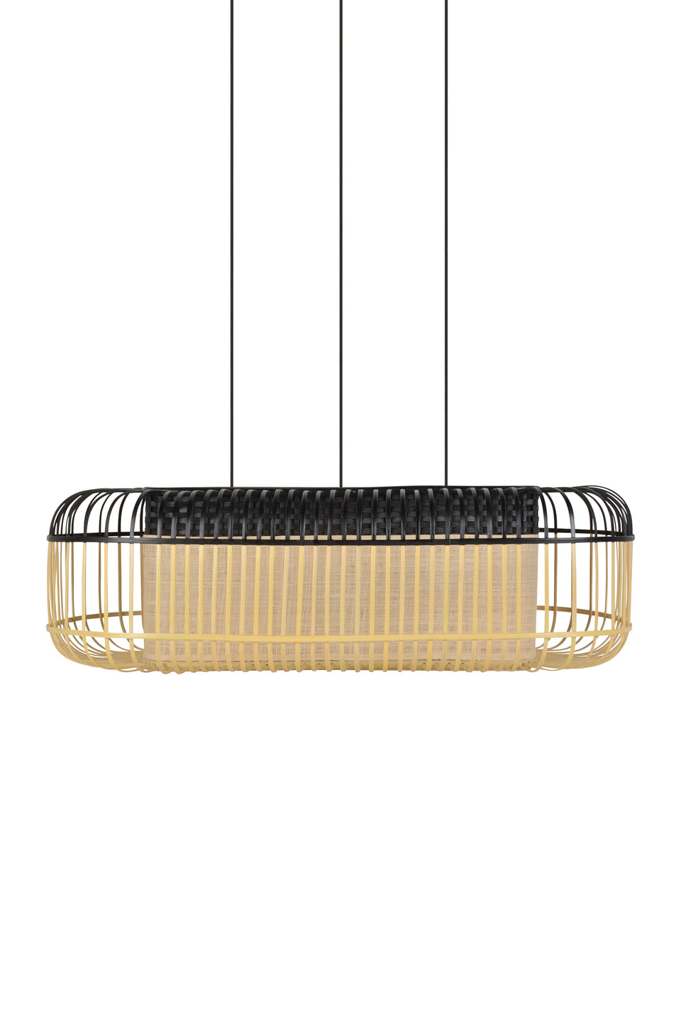Lampa wisząca owalna BAMBOO czarny – Forestier