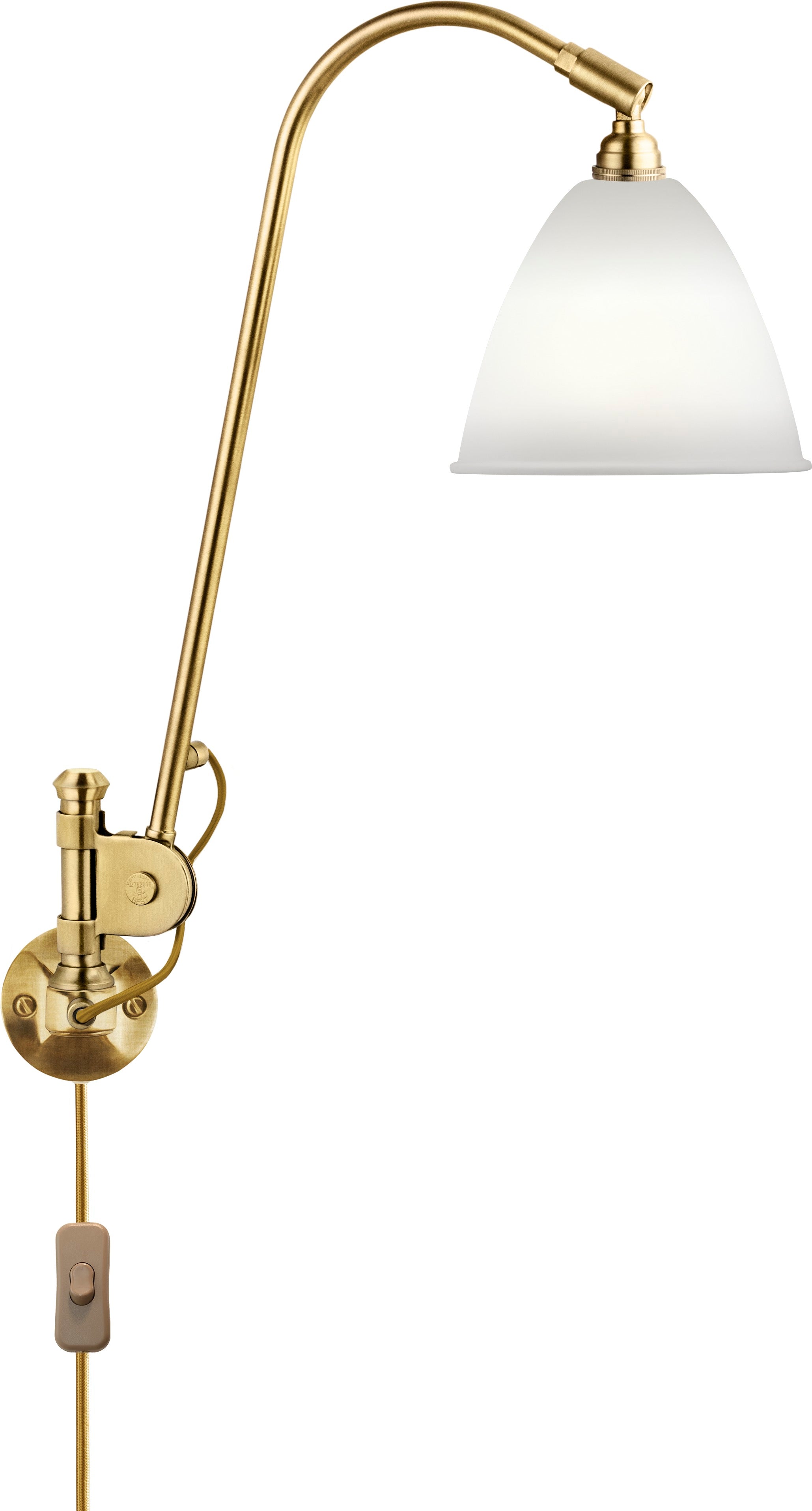 Wandlamp BESTLITE BL5 messing met porseleinen kap