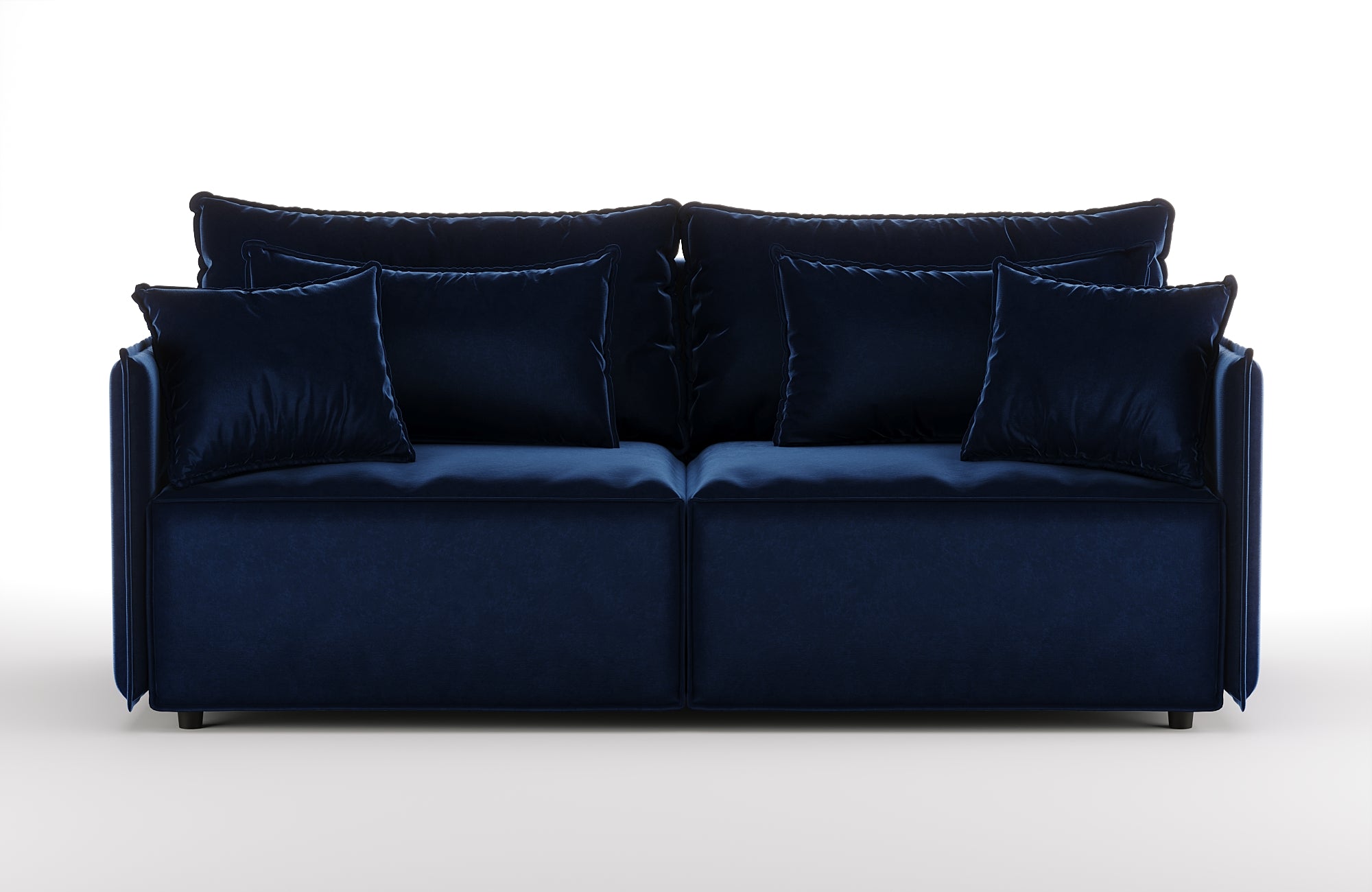 Velvet sofa with sleeping function FABIEN navy blue
