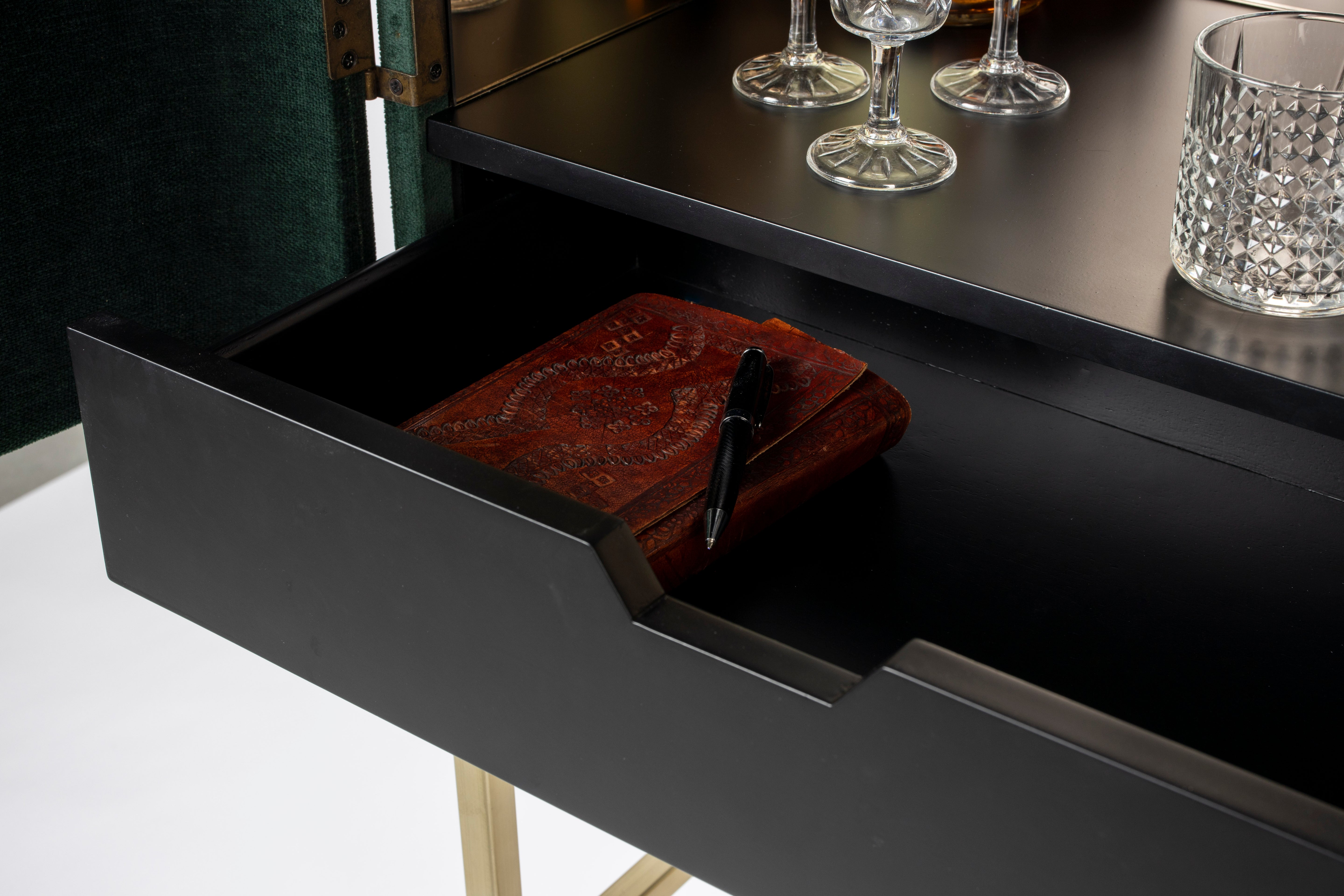 Barek AVA MORGANA dunkelgrün mit goldenem Fuß