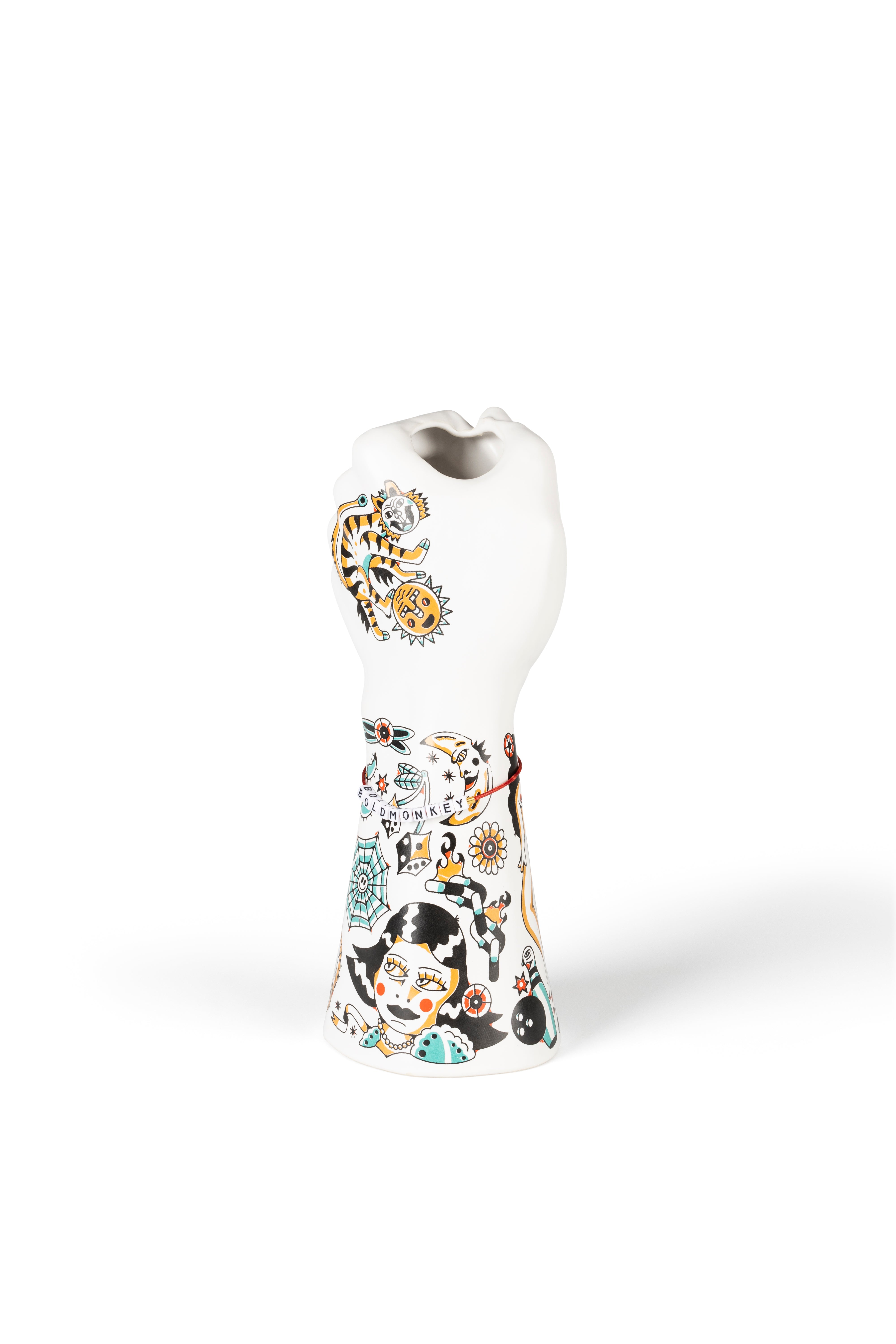 LIBERTY MATTERS vase white with colorful pattern