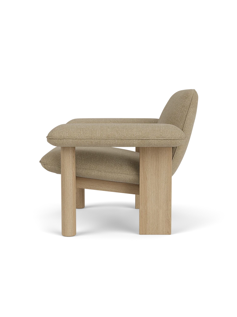Sessel BRASILIA beige mit Eichenbasis