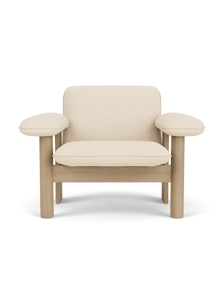 Fauteuil BRASILIA crème met eiken basis