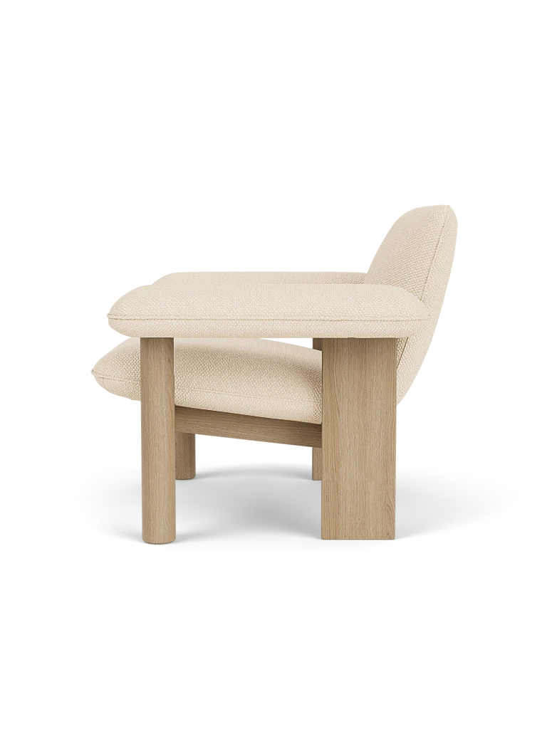 Fauteuil BRASILIA crème met eiken basis