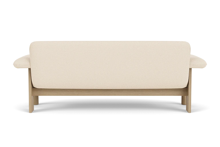 BRASILIA cream sofa with oak base