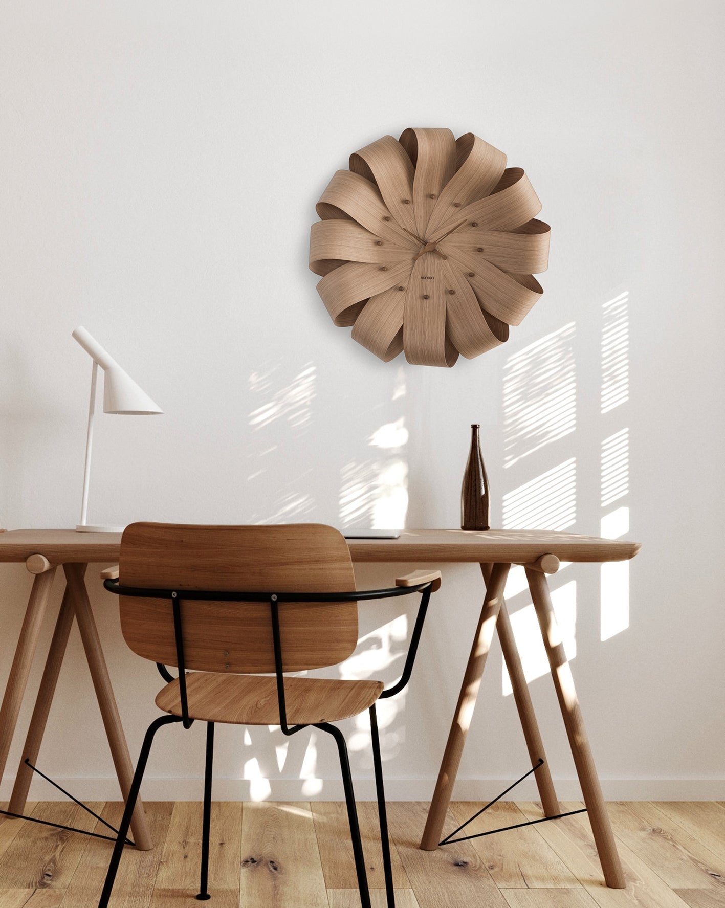 BRISA wall clock walnut wood