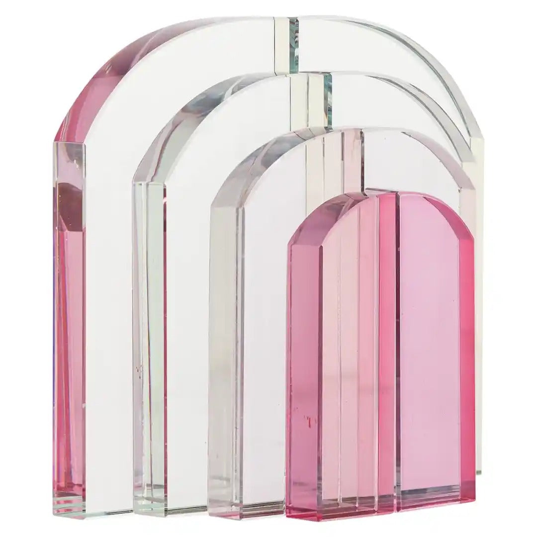 ALISSIA Bookend Pink Glass