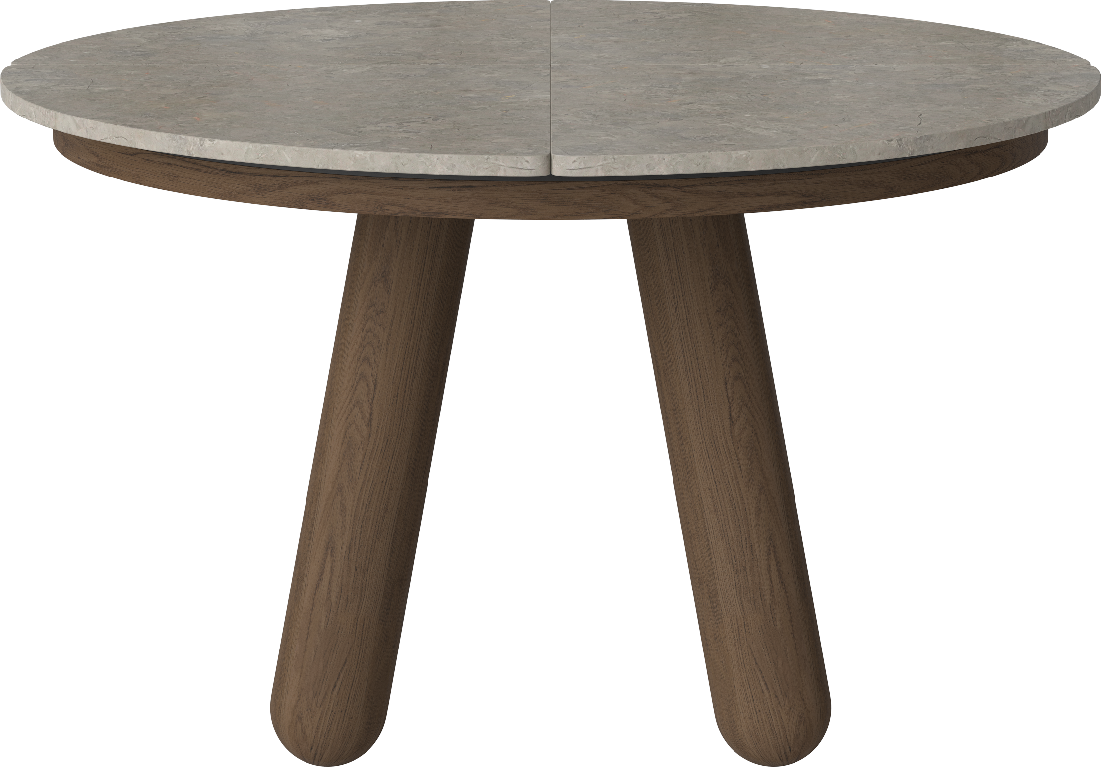 Ronde tafel BALANCE van marmer met donker eikenhout