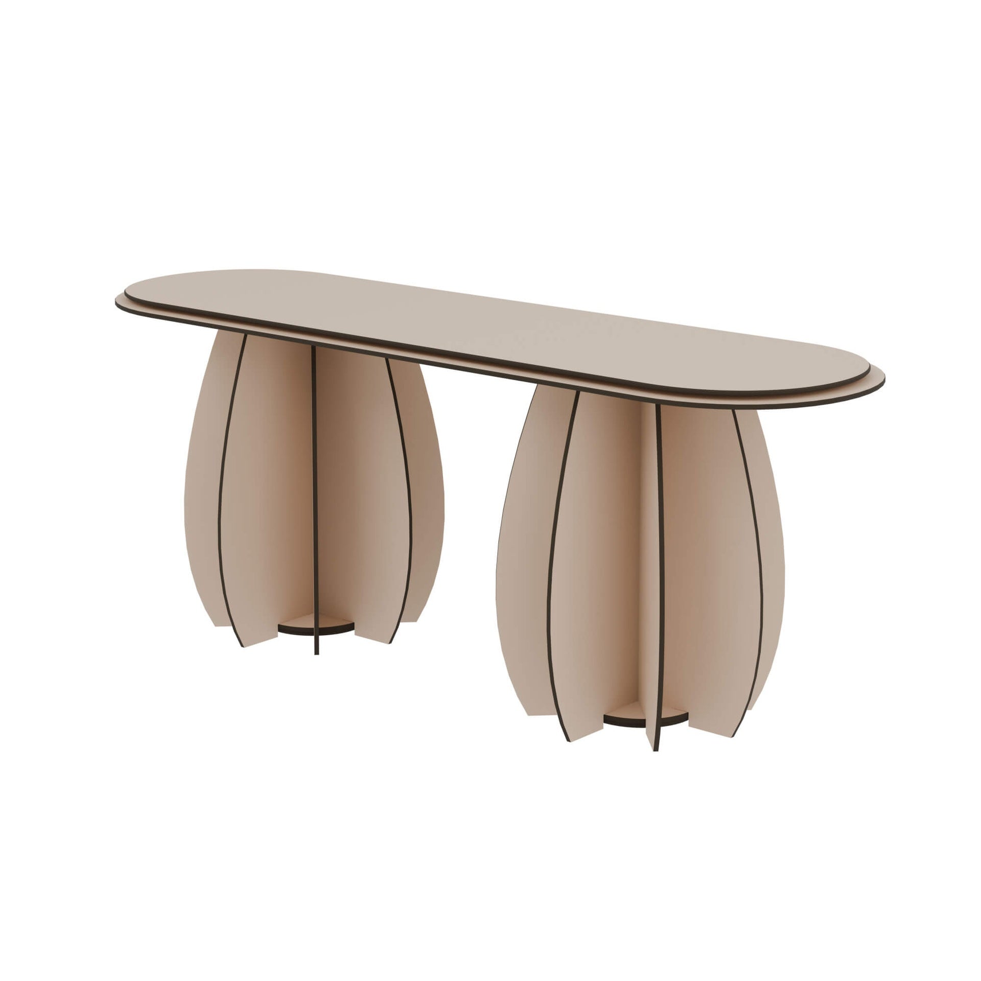 Tweedelige buitenbank GARDENIA in beige