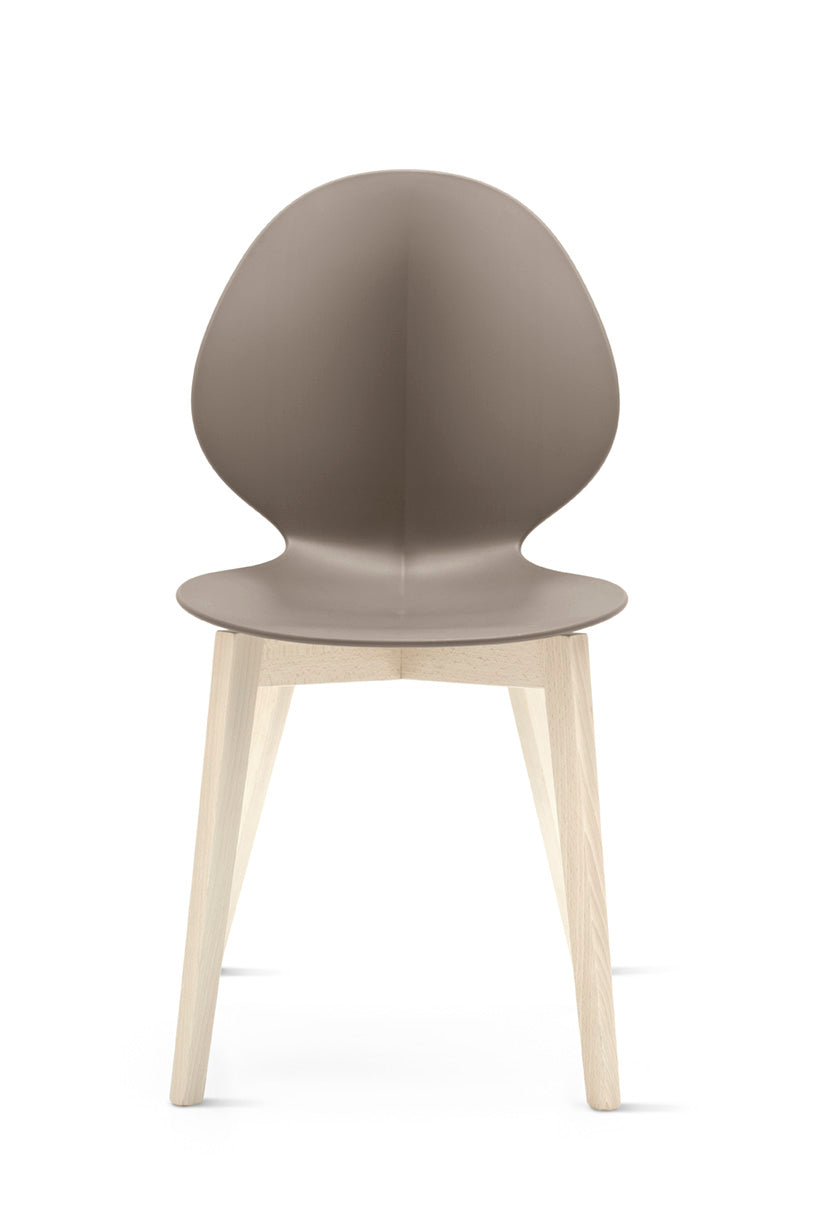 BASIL chair taupe seat with bleached wooden base
