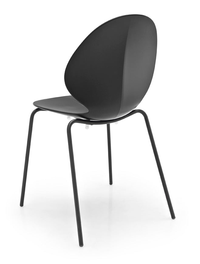 Stuhl BASIL mit grauem Sitz und grauem Metallgestell
