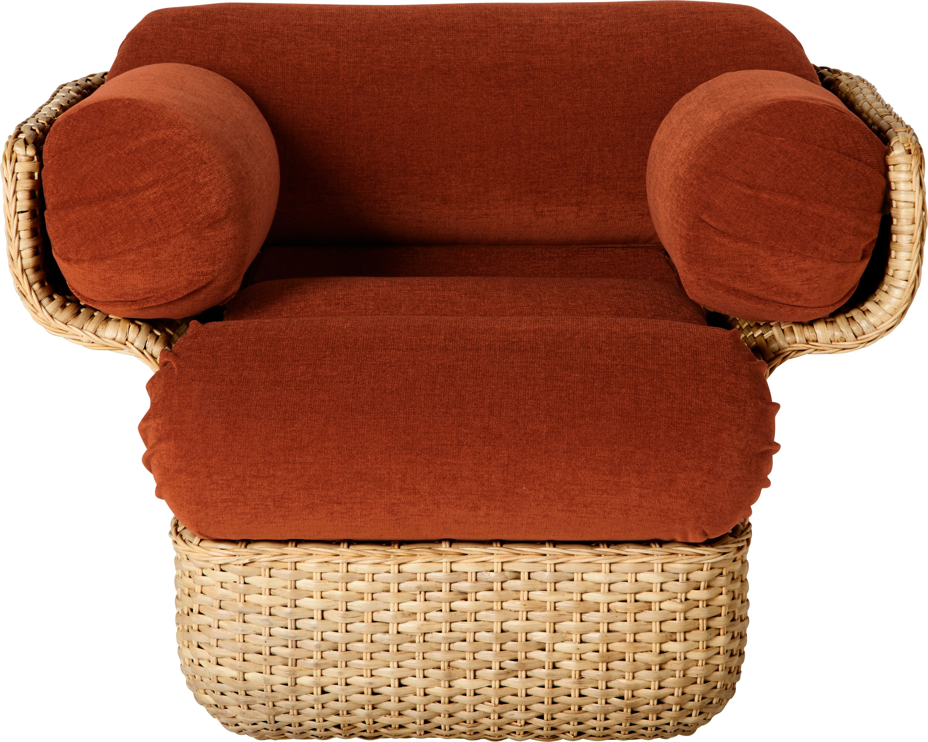 BASKET fauteuil bordeaux met riet