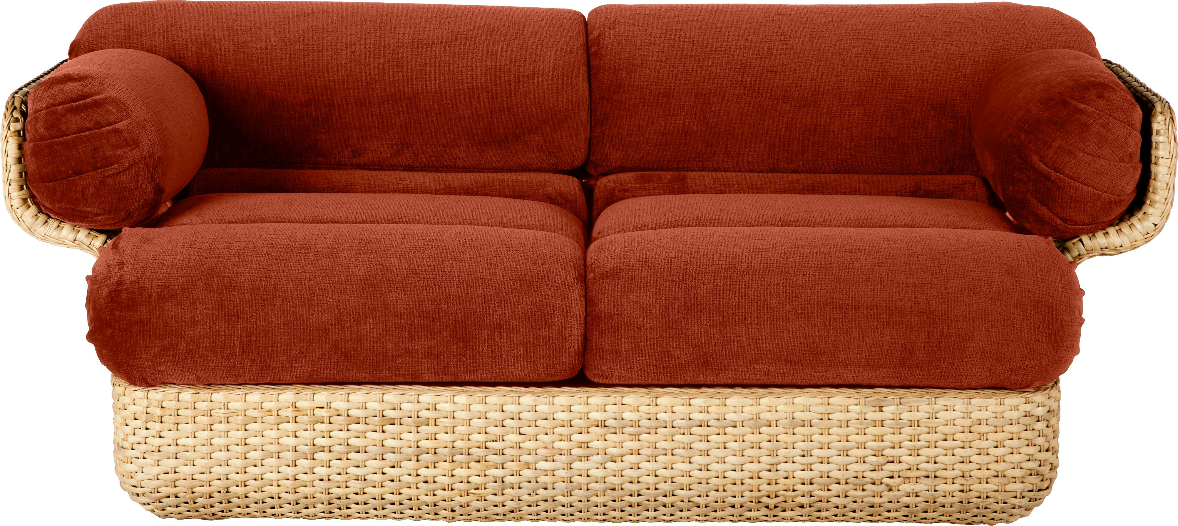 Sofa 2-zits BASKET bordeaux met riet