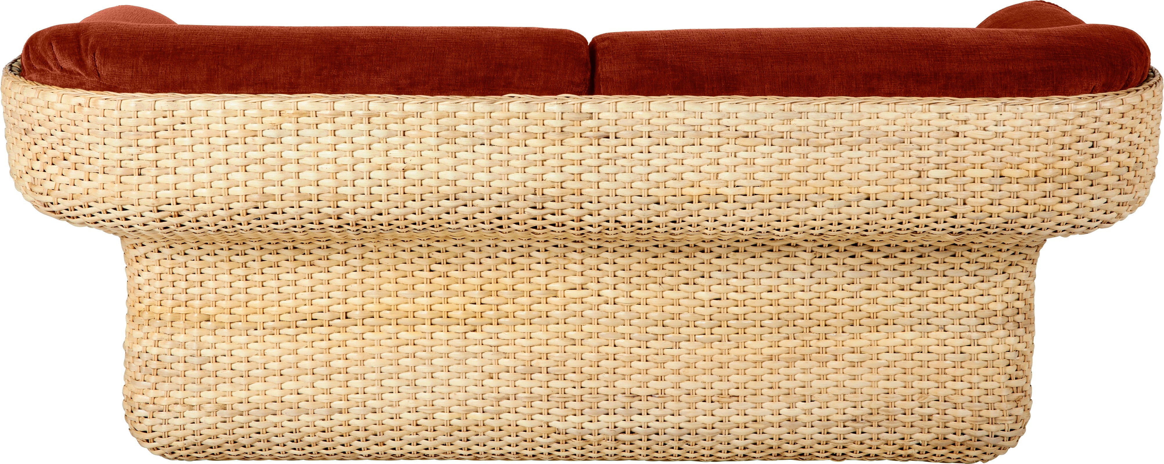Sofa 2-zits BASKET bordeaux met riet
