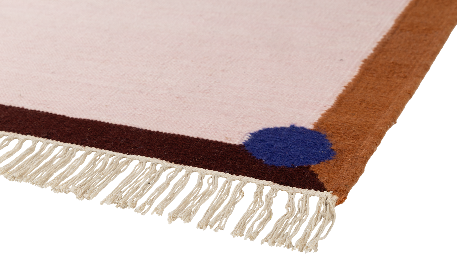 Vloerkleed BERLIN roze met oranje en marineblauw