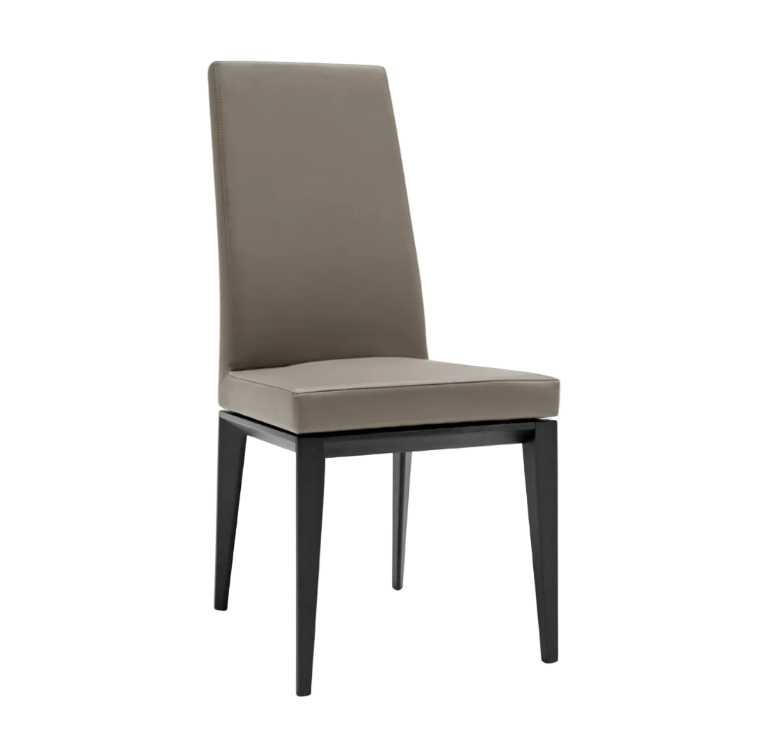 Krzesło BESS tapicerowane z grafitową drewnianą podstawą – Calligaris