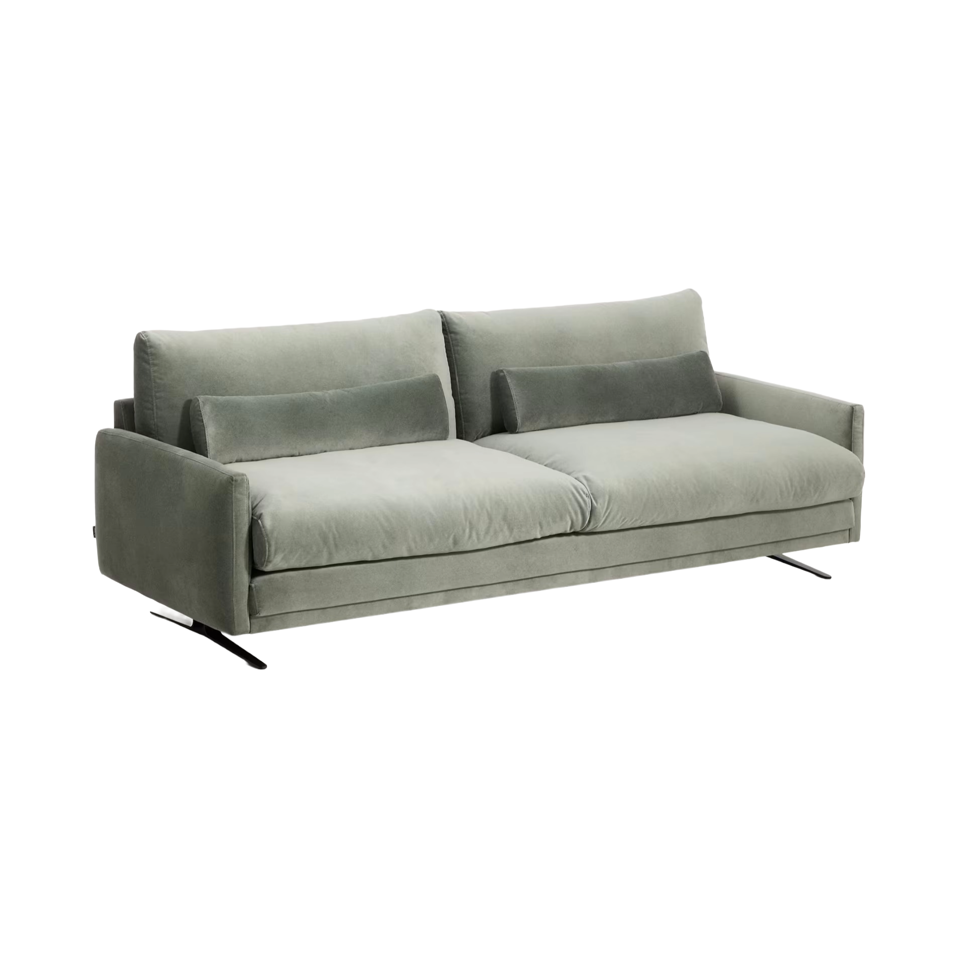 3-seater Sofa VELIRO green with black base