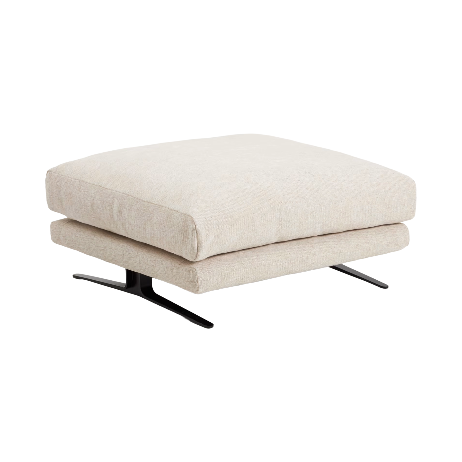 VELIRO Beige Footrest with Black Base