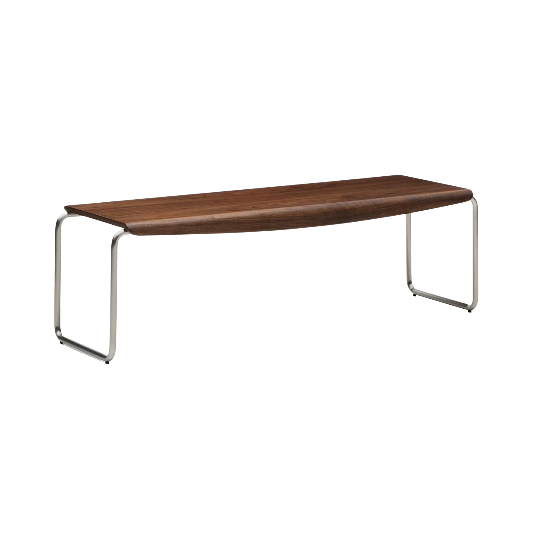TARSEL bench dark brown walnut veneer with a steel base