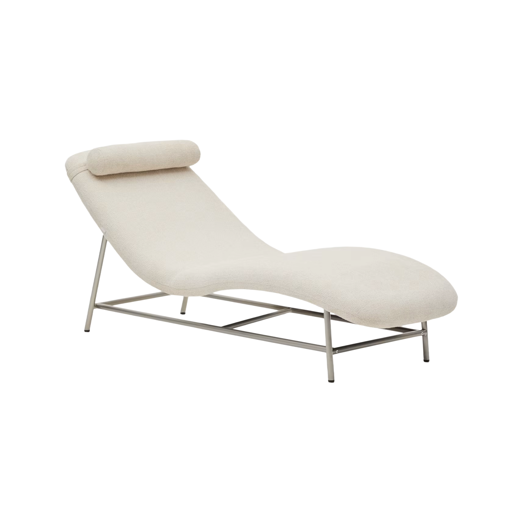 Szezlong OSLA beige mit silbernem Gestell