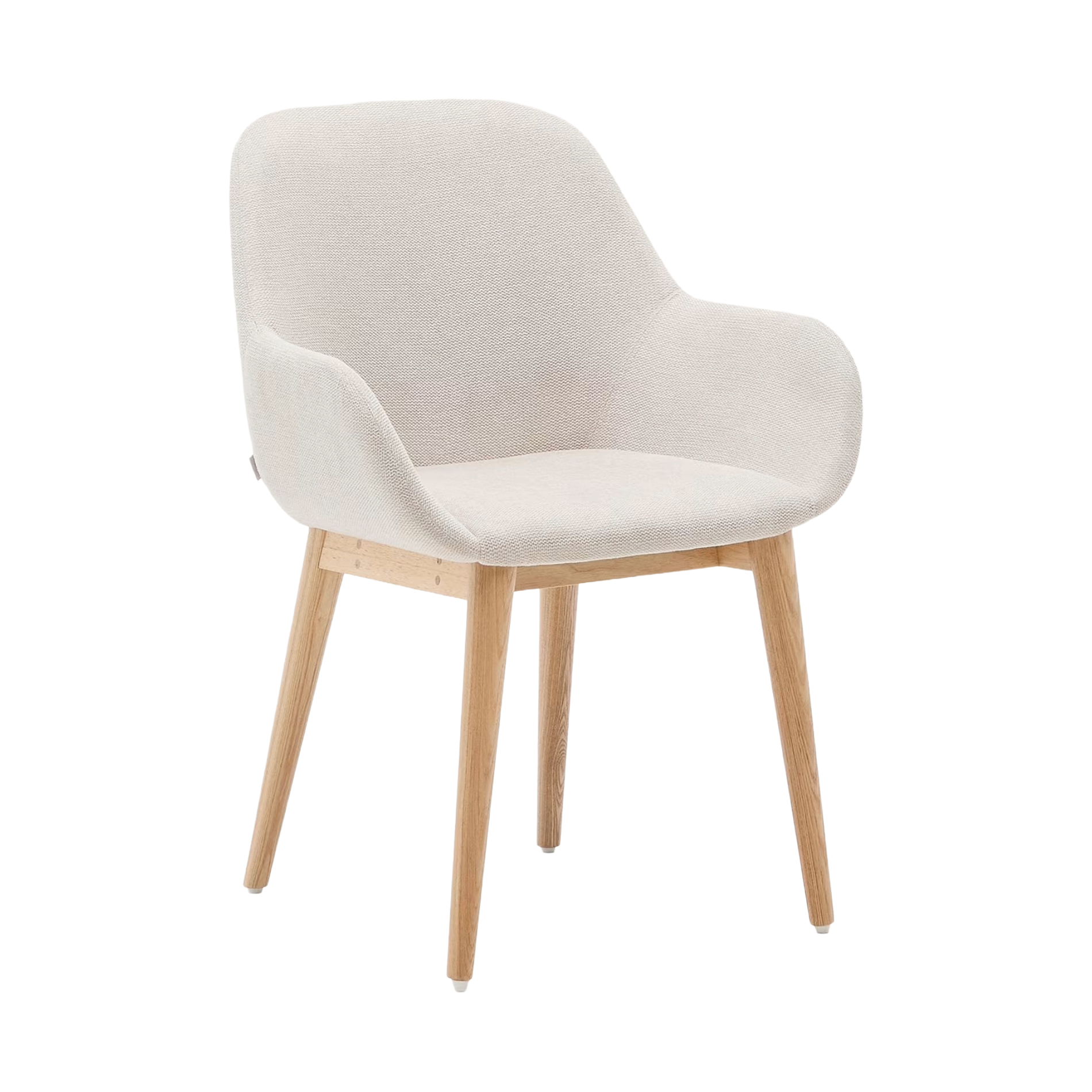 KONNA stoel beige chenille met een essen basis