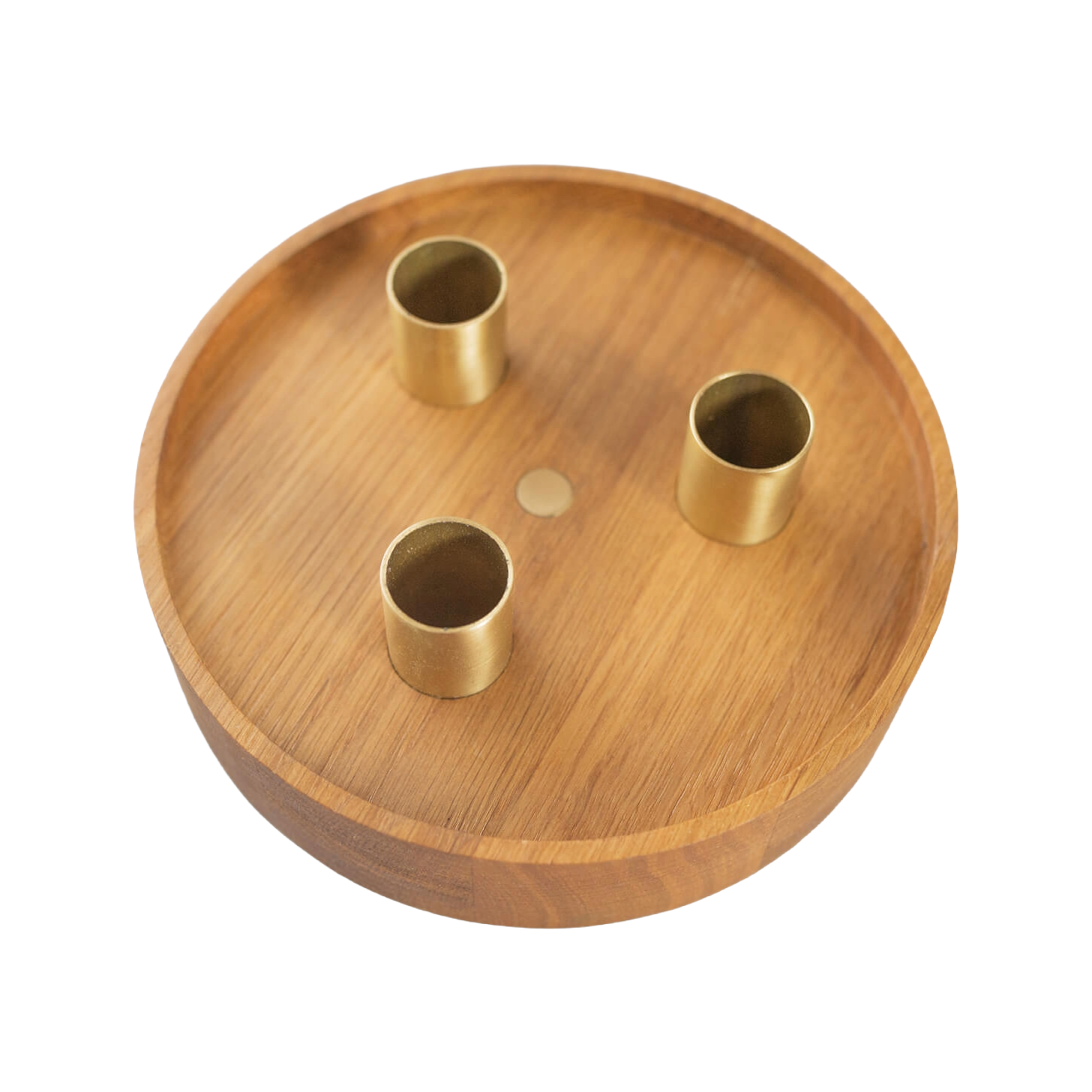 ENLIGHTENMENT 3 Oak Candle Holder with Brass