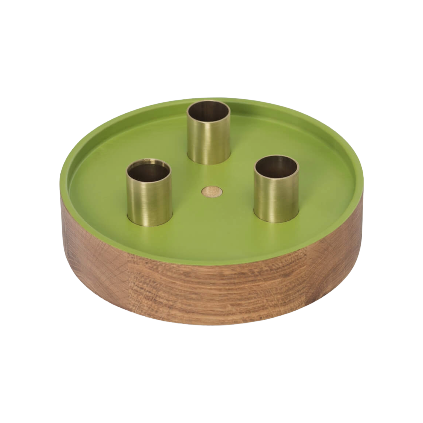 Kerzenhalter ENLIGHTENMENT 3 grün mit Messing