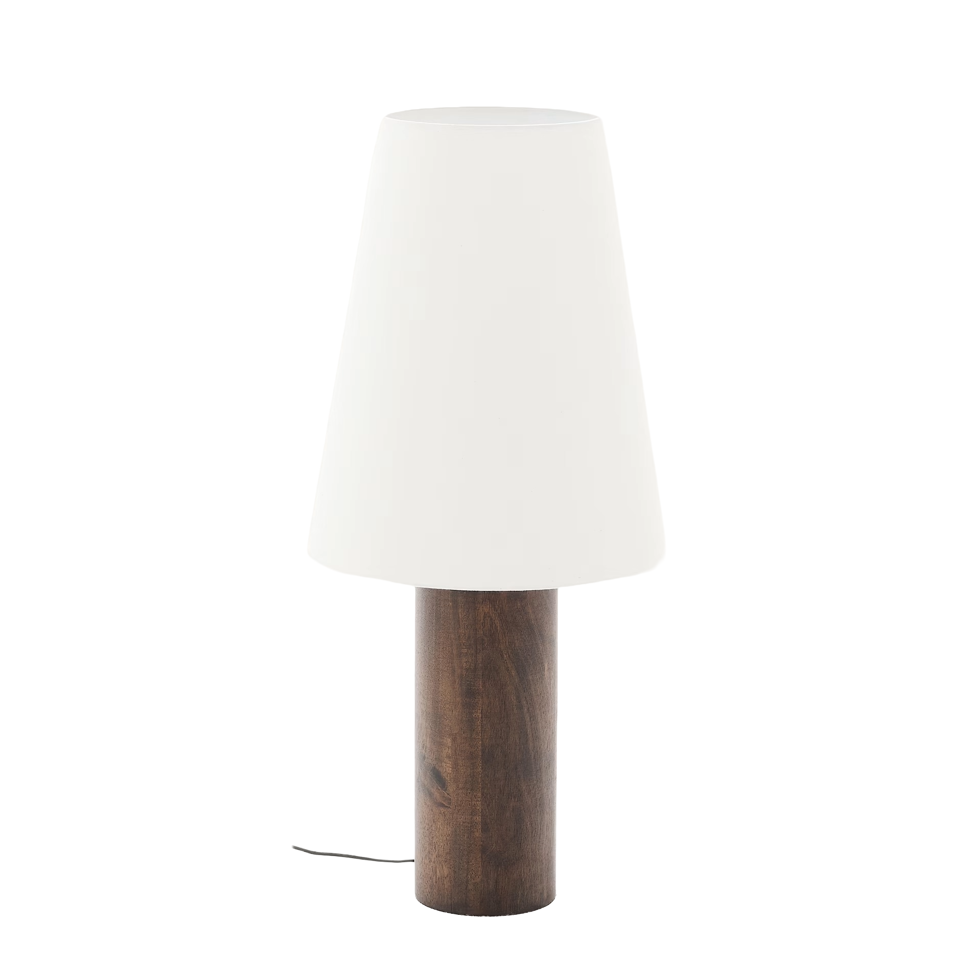 MARGA floor lamp dark rubber wood with white shade