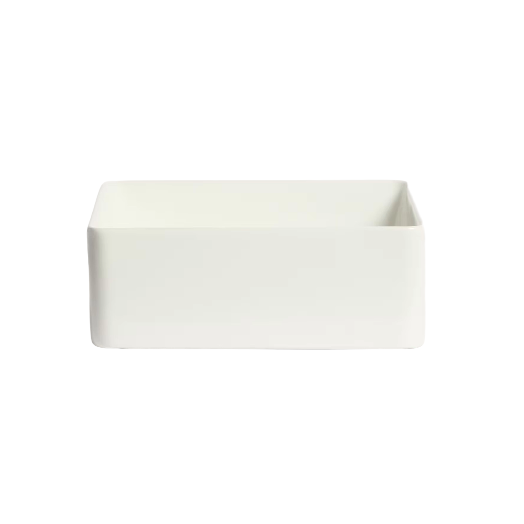 Square countertop sink OVARA white ceramic