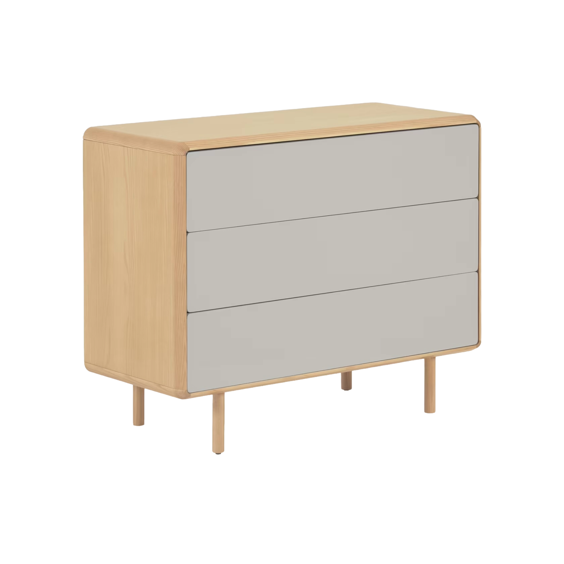 ANIELLE Light Gray Drawer Chest with Wood