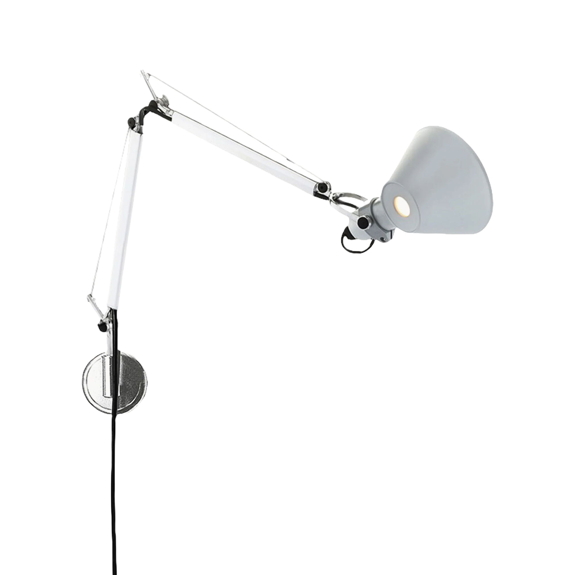 Verstelbare wandlamp op arm TOLOMEO MICRO mat aluminium